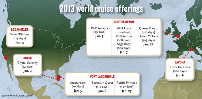 2013 WORLD CRUISE MAP