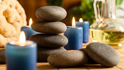 Spa stones and candles