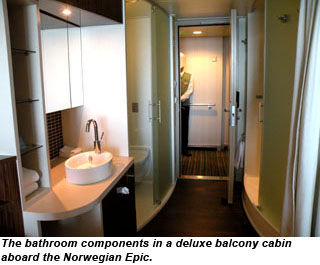 Bathroom components on the Norwegian Epic