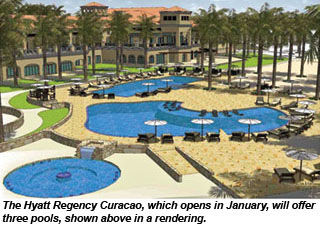 Rendering of pools at Hyatt Regency Curacao