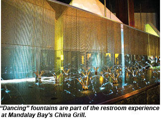 Fountains at the China Grill restrooms