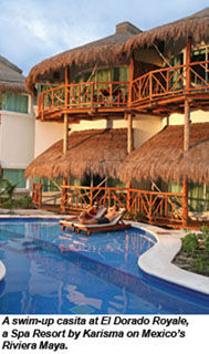 Swim-up casita at El Dorado Royale