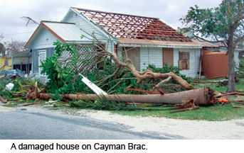 Paloma damaged home Cay Brac