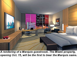 Rendering of a Marriott Marquis room