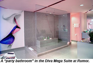 A bathroom in the Diva Mega Suite