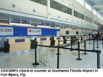 USA3000 check-in counter