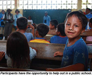 Kids at Peruvian school