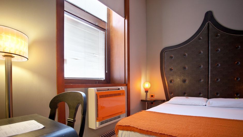 Orange Hotel Room