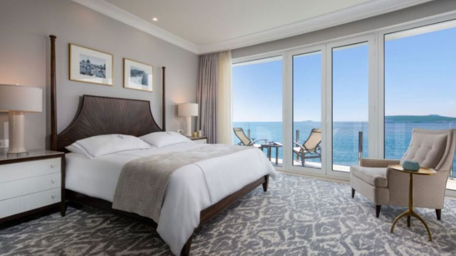 Royal Blue Hotel Room