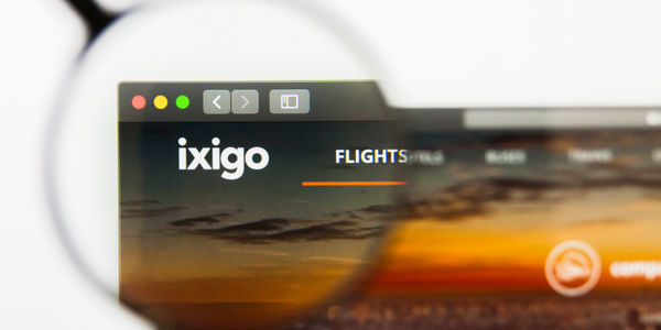 San Francisco, California, USA - 29 March 2019: Illustrative Editorial of ixigo website homepage. ixigo logo visible on screen.