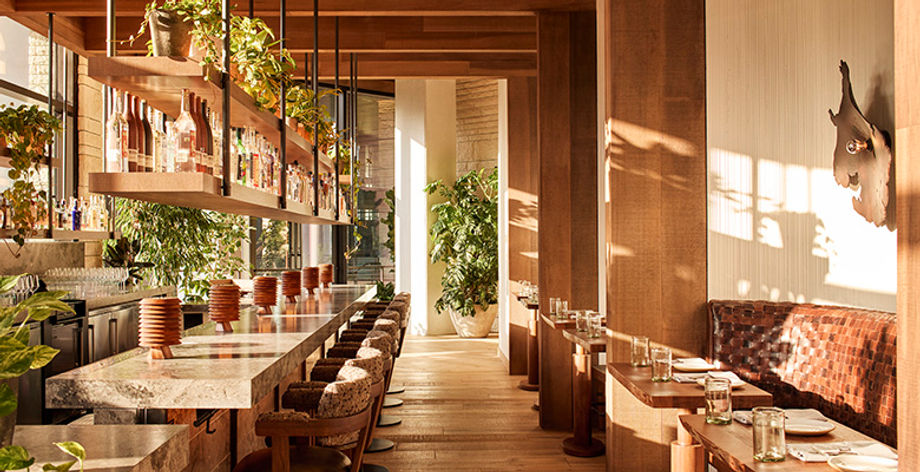Wood, sunlight and plants highlight the design at Alteño from chef Johnny Curiel