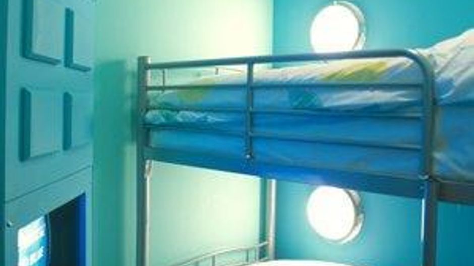 Big Blue Hotel Room