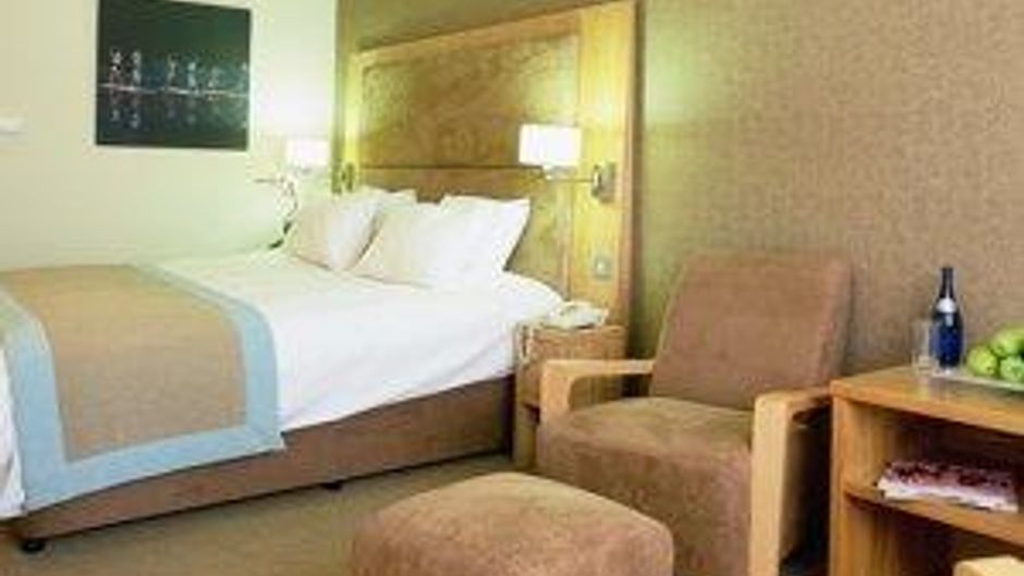 Big Blue Hotel Room