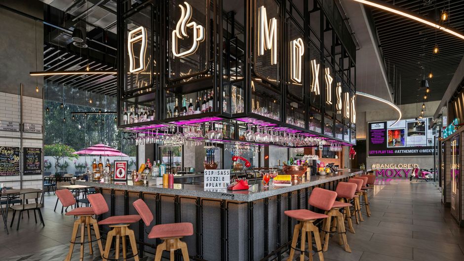 Moxy Bengaluru Arpt Prestige Tech Cloud Lobby