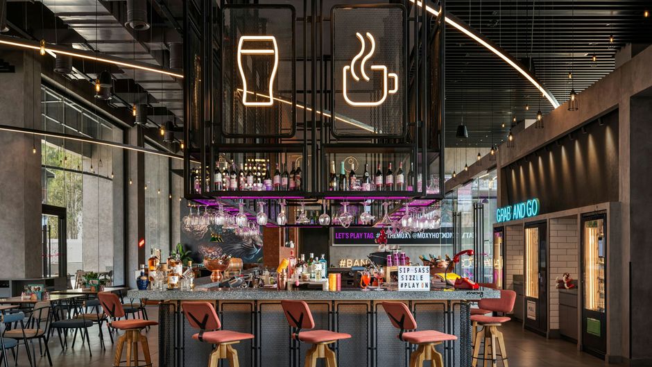 Moxy Bengaluru Arpt Prestige Tech Cloud Lobby