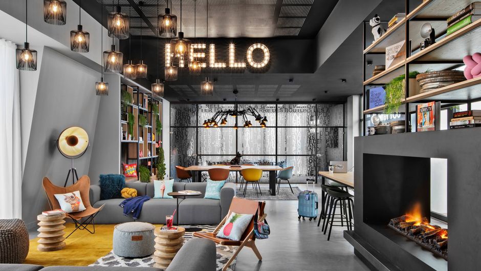 Moxy Lyon Airport Lobby