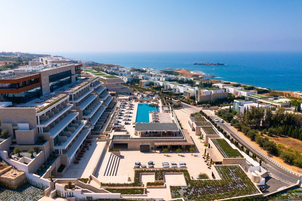 Aerial view of Cap St Georges Hotel & Resort, the luxurious venue for Candidates 2026 in Paphos, Cyprus