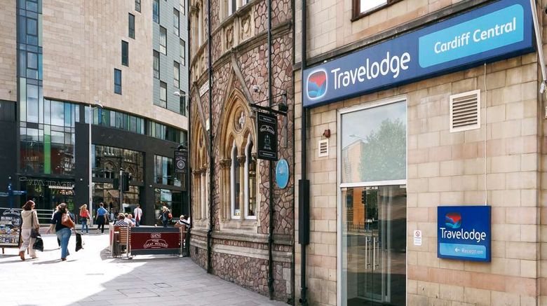 Travelodge Cardiff Central Exterior. Images powered by <a href="https://iceportal.shijigroup.com" target="_blank" rel="noopener">Ice Portal</a>.