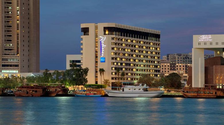 <b>Radisson Blu Hotel, Dubai Deira Creek Exterior</b>. Images powered by <a href="https://iceportal.shijigroup.com/" title="IcePortal" target="_blank">IcePortal</a>.