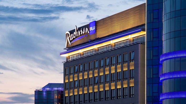 Radisson Blu Olympiyskiy Hotel, Moscow Exterior. Images powered by <a href="https://iceportal.shijigroup.com" target="_blank" rel="noopener">Ice Portal</a>.