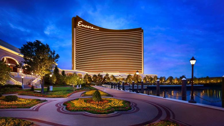 Encore Boston Harbor Exterior. Images powered by <a href="https://iceportal.shijigroup.com" target="_blank" rel="noopener">Ice Portal</a>.