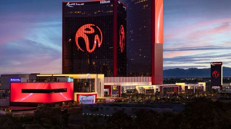 Las Vegas Hilton at Resorts World Exterior. Images powered by <a href=https://www.travelweekly.com/Hotels/Las-Vegas/