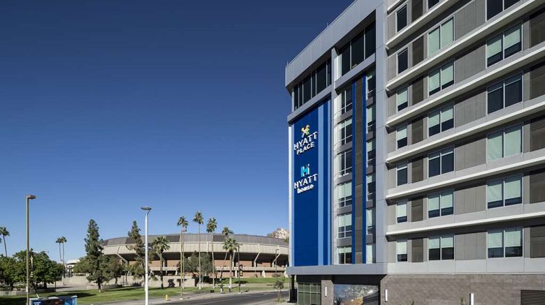Hyatt House Tempe Phoenix University Exterior. Images powered by <a href="https://iceportal.shijigroup.com" target="_blank" rel="noopener">Ice Portal</a>.