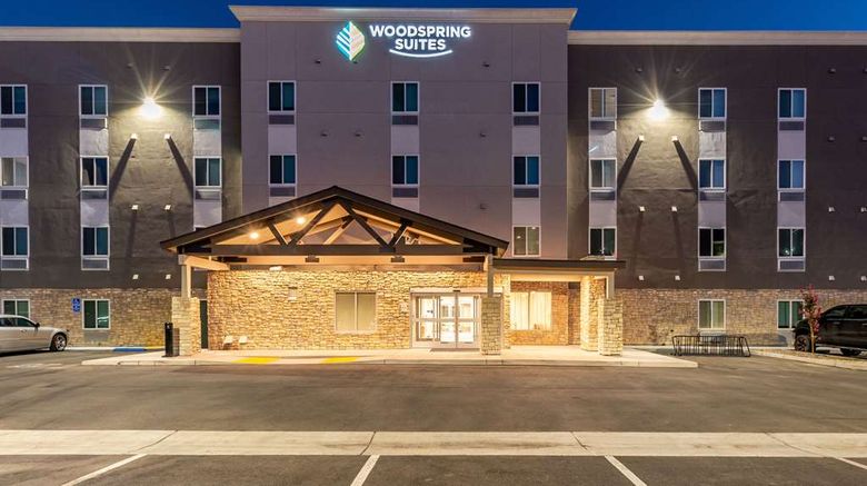 <b>WoodSpring Suites Bakersfield Airport Exterior</b>. Images powered by <a href="https://iceportal.shijigroup.com/" title="IcePortal" target="_blank">IcePortal</a>.
