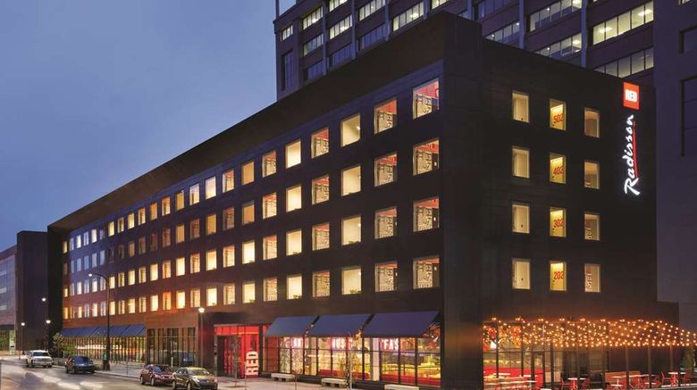Radisson Red Minneapolis Downtown Exterior. Images powered by <a href="https://iceportal.shijigroup.com" target="_blank" rel="noopener">Ice Portal</a>.