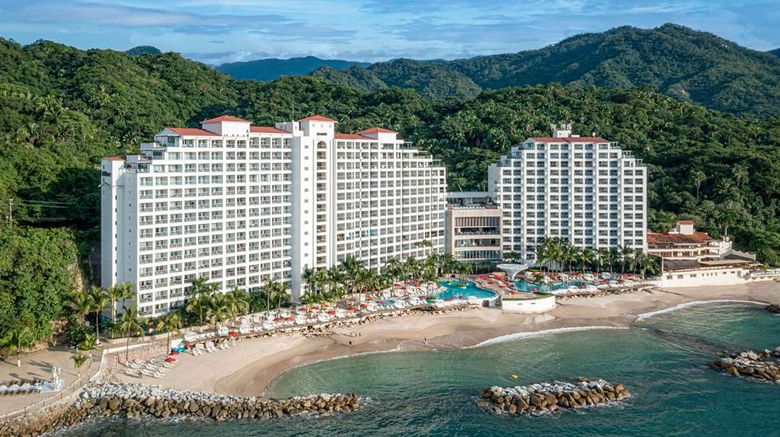 Hilton Vallarta Riviera All-Inclusive Resort Exterior. Images powered by <a href=https://www.travelweekly.com/Hotels/Puerto-Vallarta/