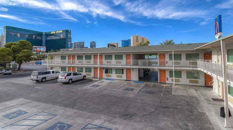 <b>Motel 6 Tropicana Exterior</b>. Images powered by <a href="https://iceportal.shijigroup.com/" title="IcePortal" target="_blank">IcePortal</a>.