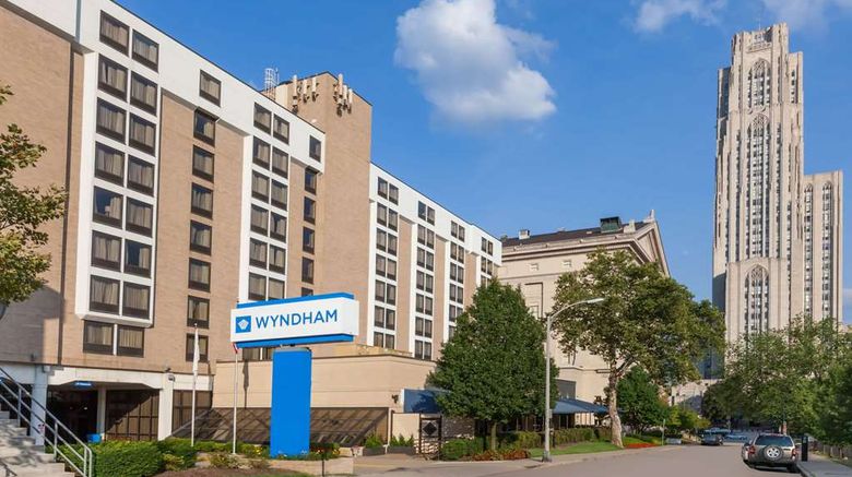 Wyndham Pittsburgh University Center Exterior. Images powered by <a href="https://iceportal.shijigroup.com" target="_blank" rel="noopener">Ice Portal</a>.