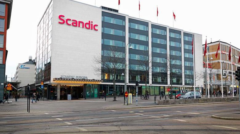 Scandic Europa Exterior. Images powered by <a href="https://iceportal.shijigroup.com" target="_blank" rel="noopener">Ice Portal</a>.
