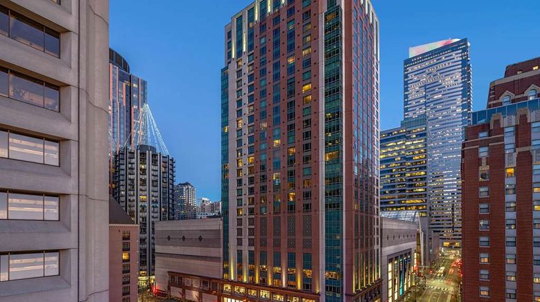 Grand Hyatt Seattle Exterior. Images powered by <a href="https://iceportal.shijigroup.com" target="_blank" rel="noopener">Ice Portal</a>.