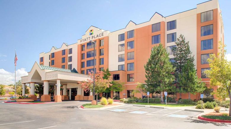 Hyatt Place Albuquerque Airport Exterior. Images powered by <a href="https://iceportal.shijigroup.com" target="_blank" rel="noopener">Ice Portal</a>.