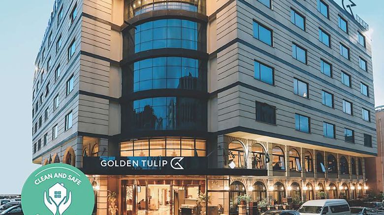 Golden Tulip Addis Ababa Exterior. Images powered by <a href="https://iceportal.shijigroup.com" target="_blank" rel="noopener">Ice Portal</a>.
