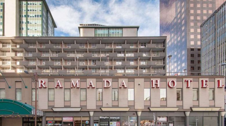 Ramada Calgary Downtown Exterior. Images powered by <a href="https://iceportal.shijigroup.com" target="_blank" rel="noopener">Ice Portal</a>.