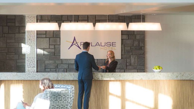 <b>Applause Hotel by Clique Calgary Airport Lobby</b>. Images powered by <a href="https://iceportal.shijigroup.com/" title="IcePortal" target="_blank">IcePortal</a>.