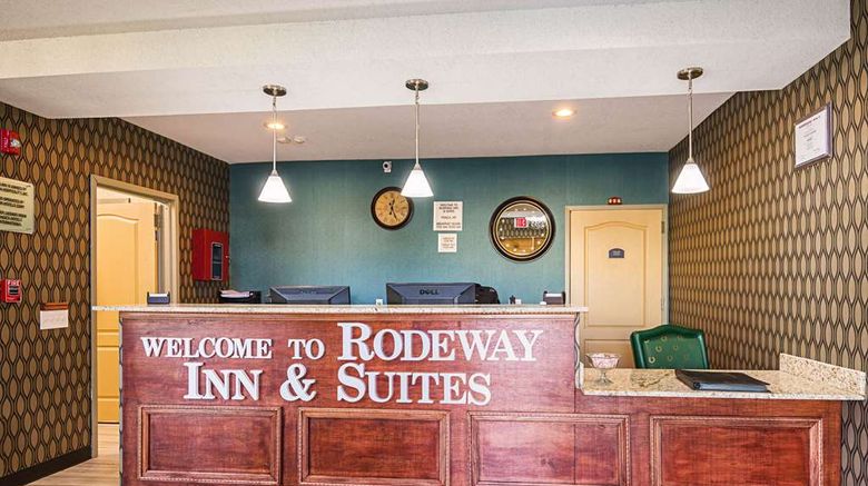 <b>Rodeway Inn & Suites Lobby</b>. Images powered by <a href="https://iceportal.shijigroup.com/" title="IcePortal" target="_blank">IcePortal</a>.