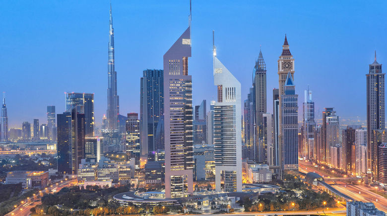 Jumeirah Emirates Towers Exterior. Images powered by <a href="http://www.leonardo.com" target="_blank" rel="noopener">Leonardo</a>.