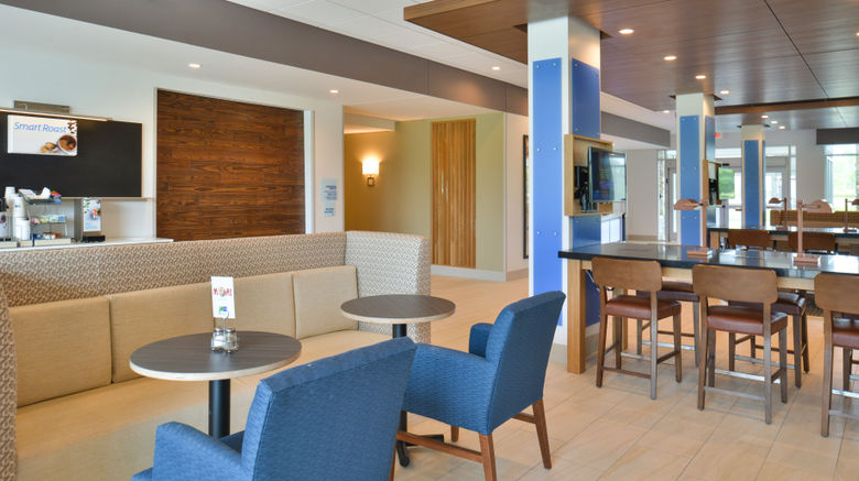 <b>Holiday Inn Express & Suites Omaha Arpt Lobby</b>. Images powered by <a href="https://leonardo.com/" title="Leonardo Worldwide" target="_blank">Leonardo</a>.