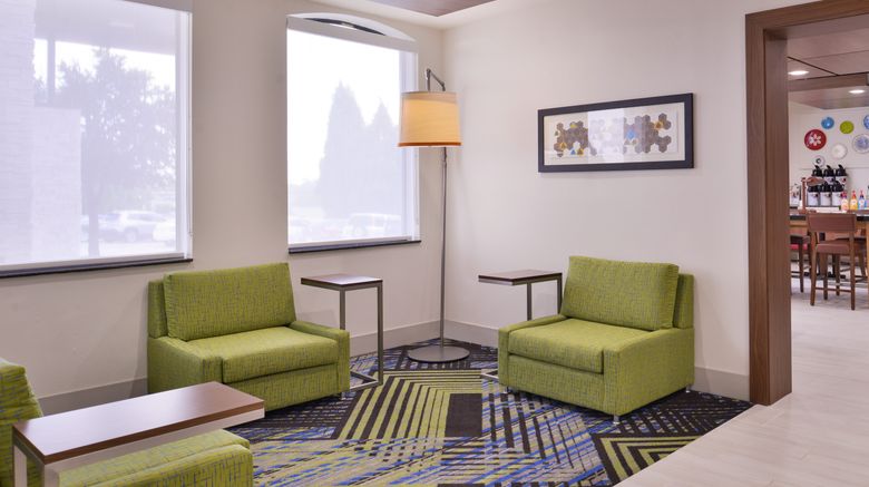 <b>Holiday Inn Express Lobby</b>. Images powered by <a href="https://leonardo.com/" title="Leonardo Worldwide" target="_blank">Leonardo</a>.