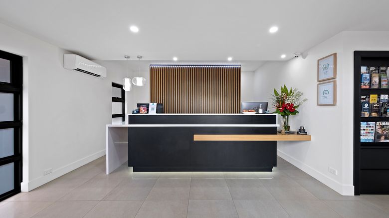<b>Bluegum Motel Lobby</b>. Images powered by <a href="https://leonardo.com/" title="Leonardo Worldwide" target="_blank">Leonardo</a>.