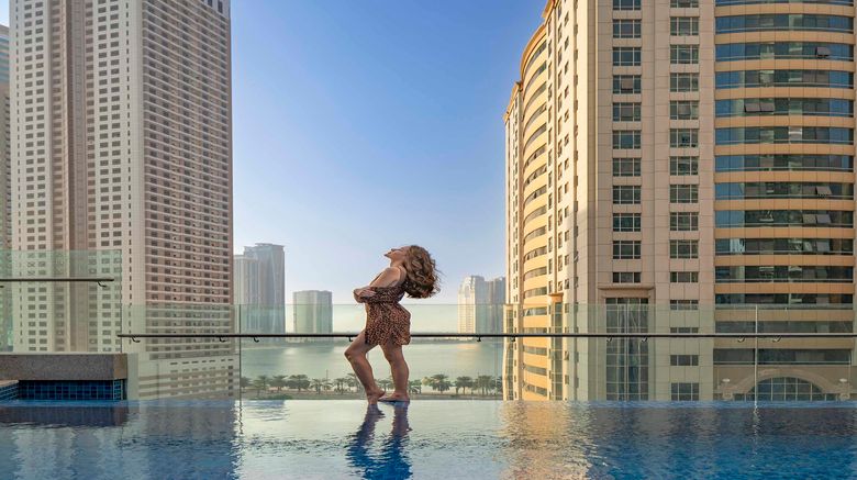<b>Pullman Sharjah Hotel Pool</b>. Images powered by <a href="https://leonardo.com/" title="Leonardo Worldwide" target="_blank">Leonardo</a>.