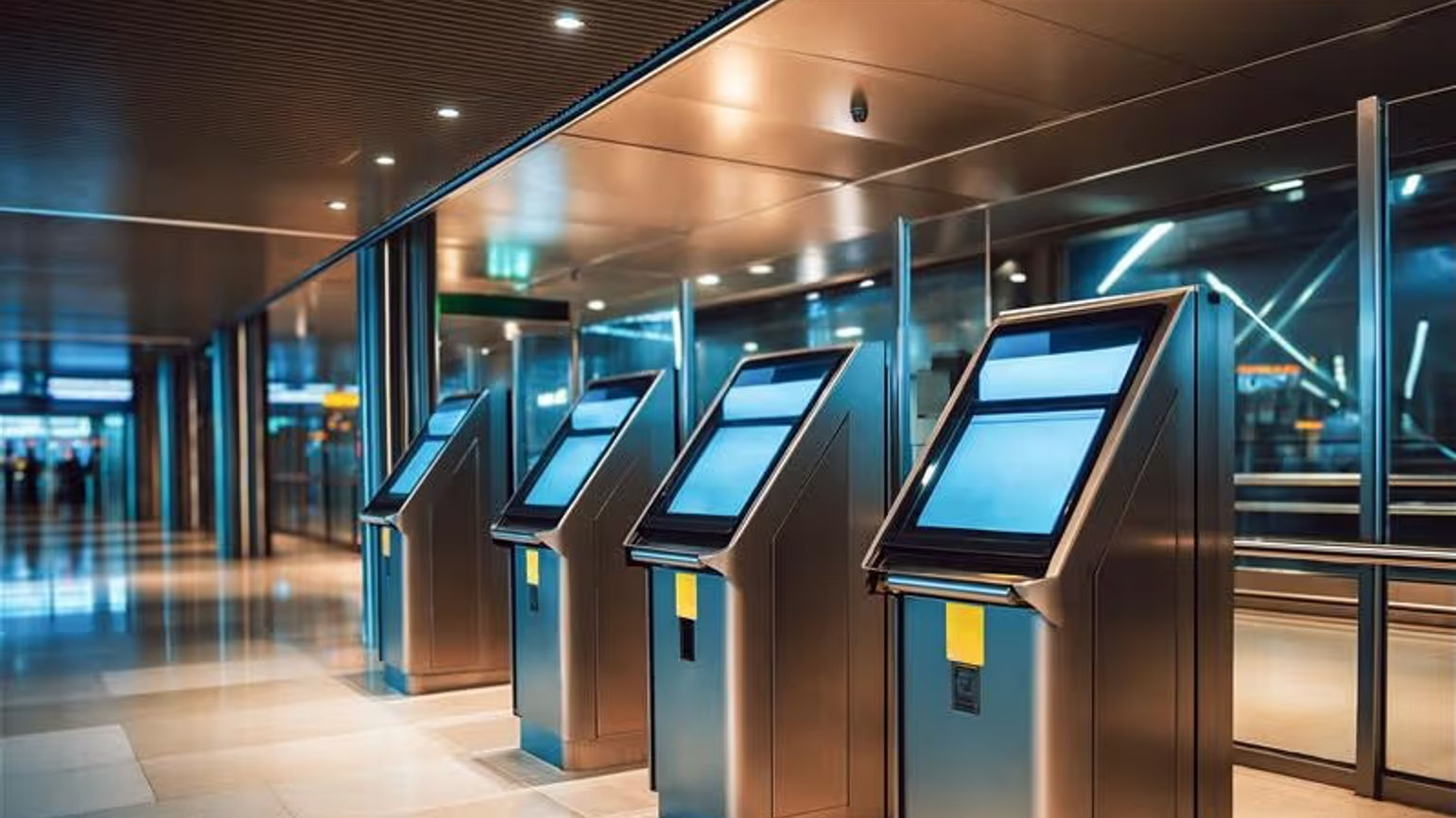 EES passport kiosks in airport