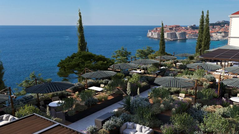 Villa Argentina is set in lush, terraced gardens.