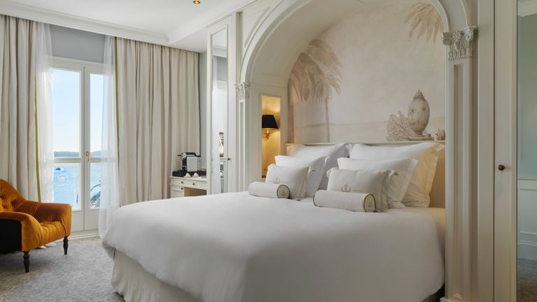 Guestrooms at Palace Elisabeth have sumptuous interiors.