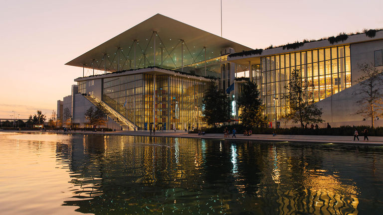 The cultural center in Stavros Niarchos Park Foundation Cultural Center