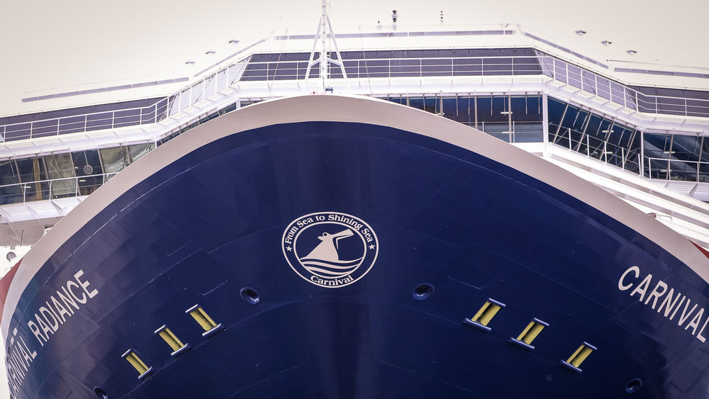 Carnival Radiance now sports a new bow crest reading “From Sea to Shining Sea.”