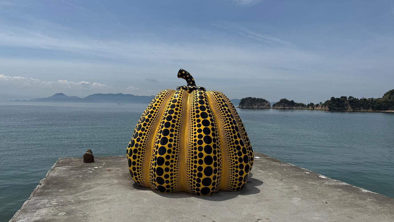 Yayoi Kusama’s “Pumpkin” is one of Naoshima’s most recognizable art installations.
